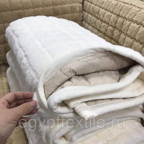 Накидка на диван - дивандеки 70 - сидушки Искусственный мех молочный — фото 3